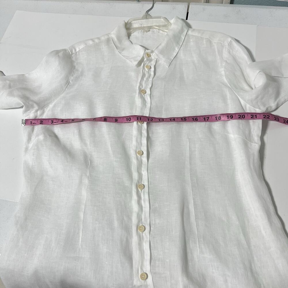 CP Shades Linen Shirt Women L White Button Up Long Sleeve Lightweight Casual - Picture 8 of 11